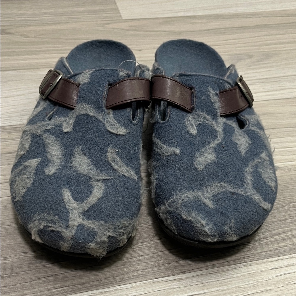 DR. ANDREW WEIL Blue WOOL Orthaheel CLOGS US Women’s Size 9 Made In Spain